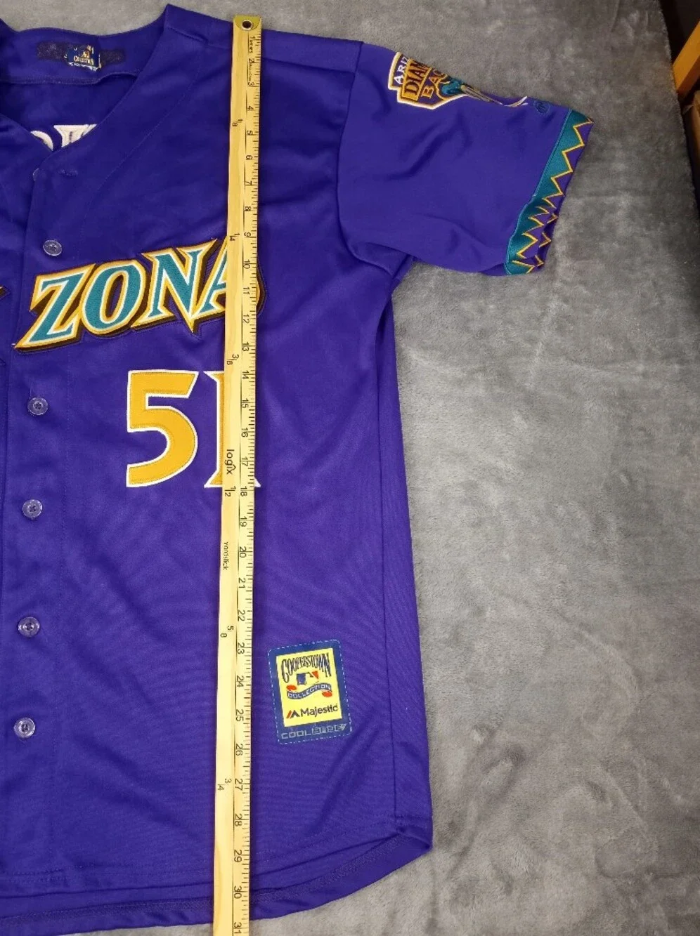 Majestic Arizona Diamondbacks Men's Vintage 2001 Words Series Baseball Jersey - Picture 10 of 12